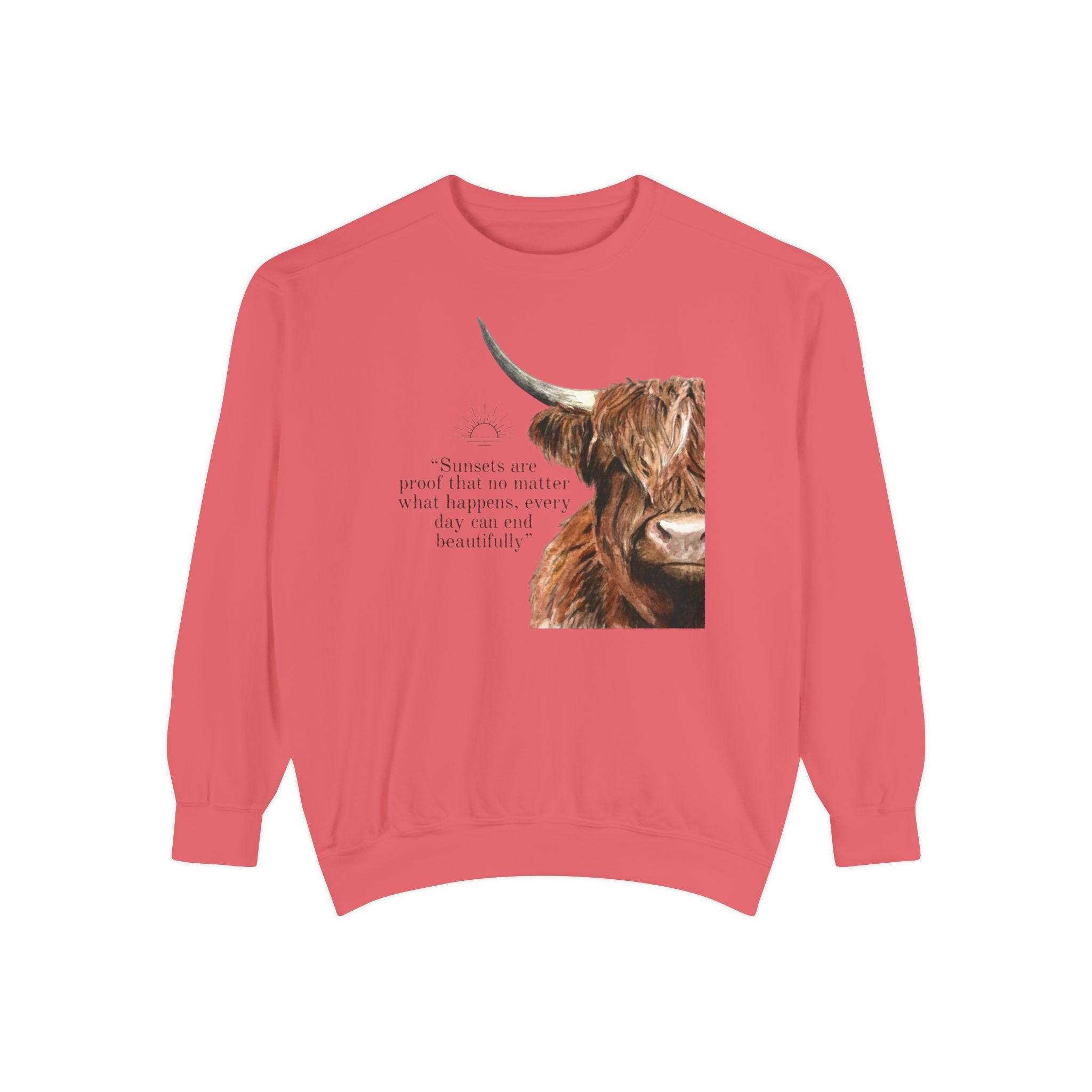 Highland Cow- Unisex Garment-Dyed Sweatshirt