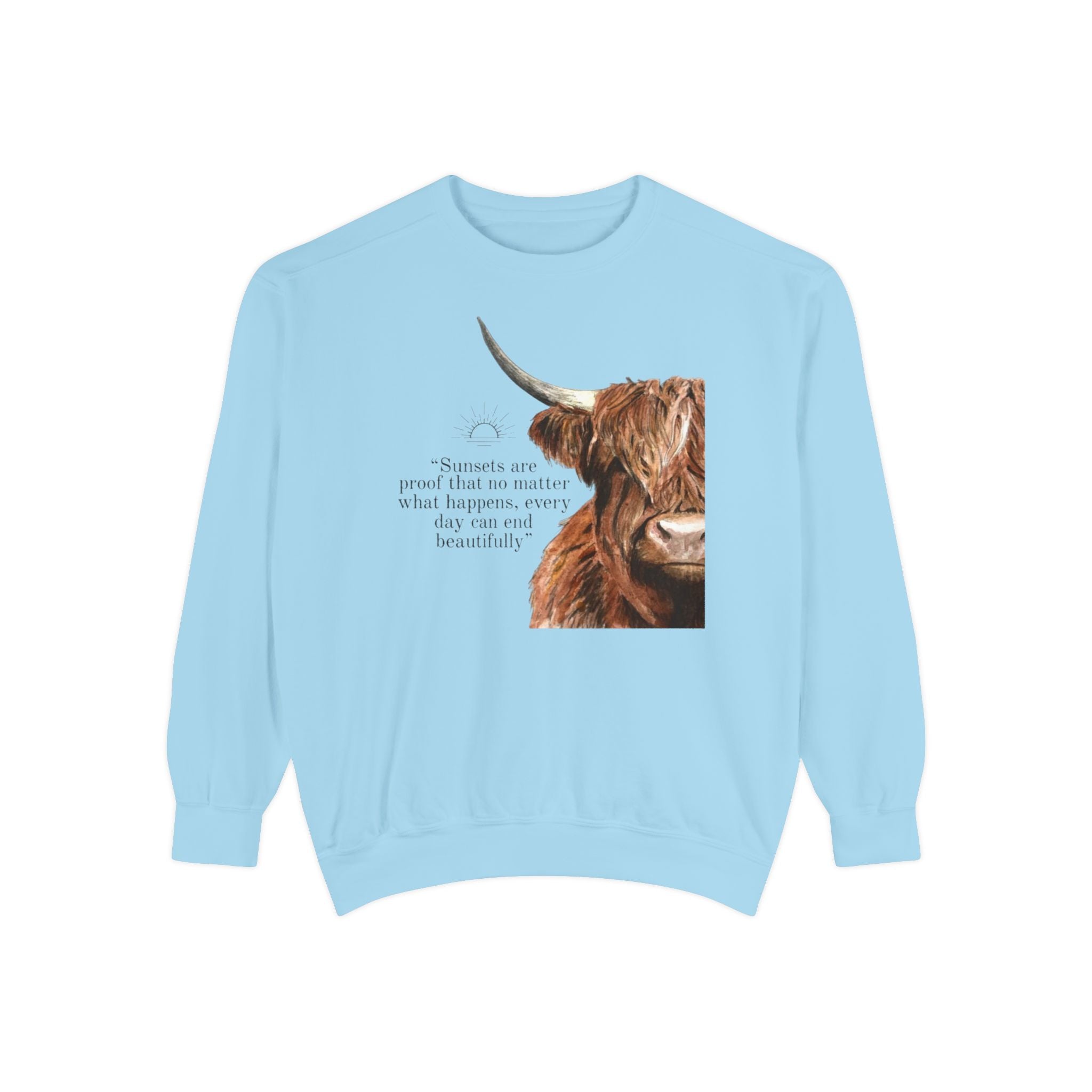 Highland Cow- Unisex Garment-Dyed Sweatshirt