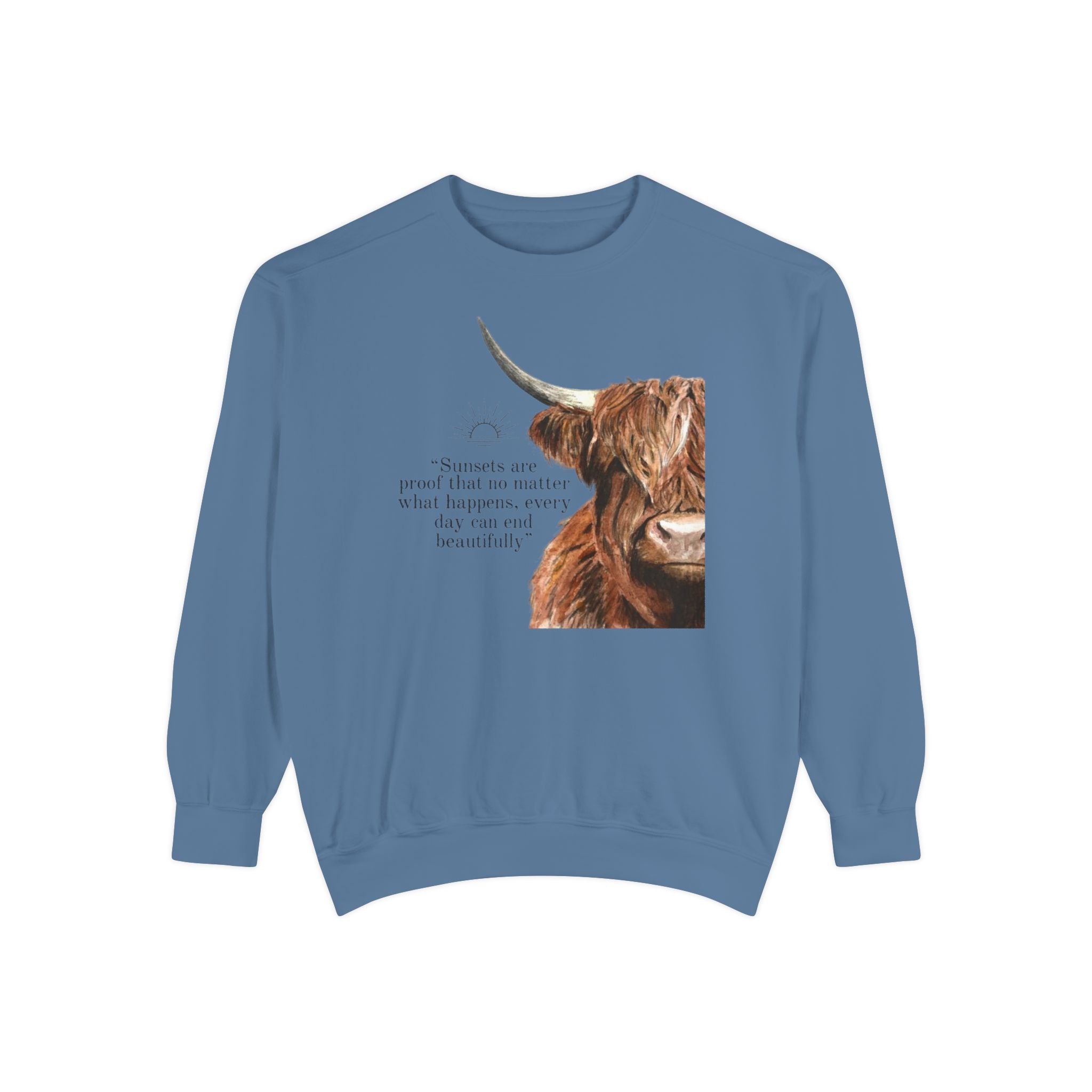 Highland Cow- Unisex Garment-Dyed Sweatshirt