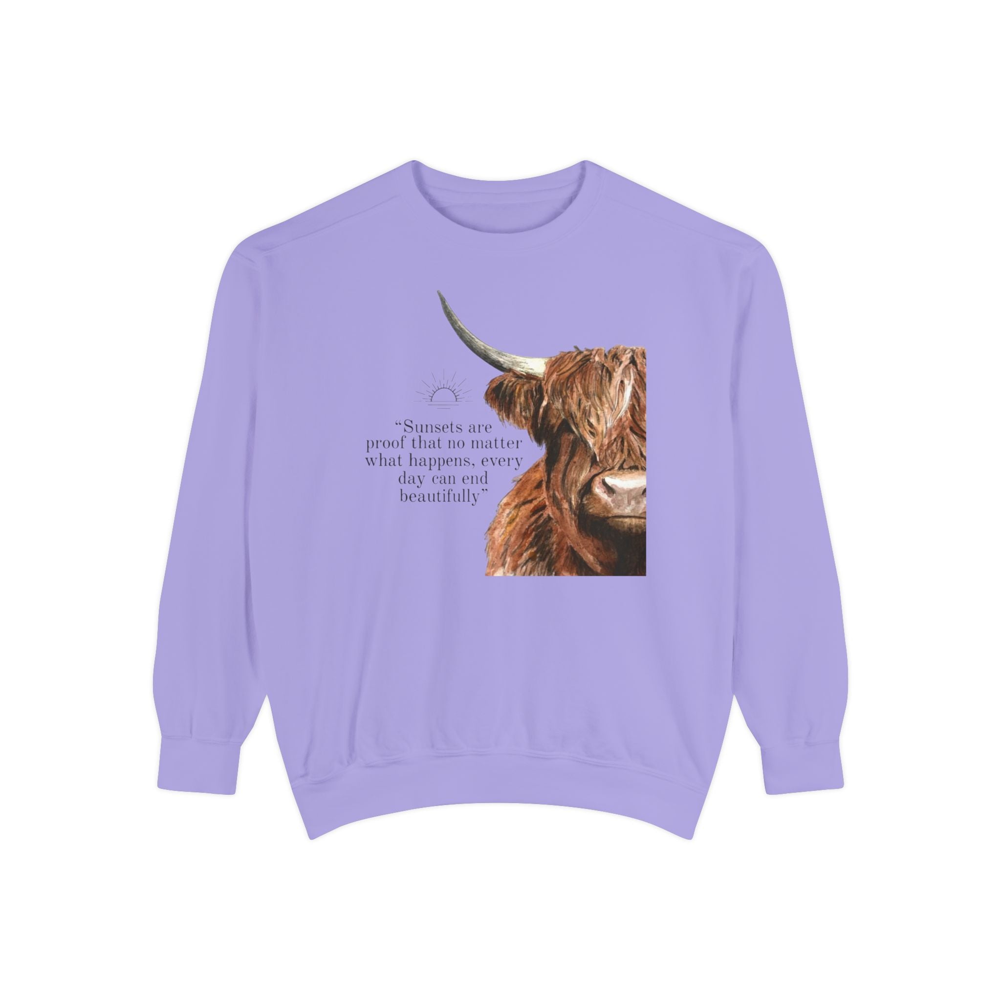 Highland Cow- Unisex Garment-Dyed Sweatshirt