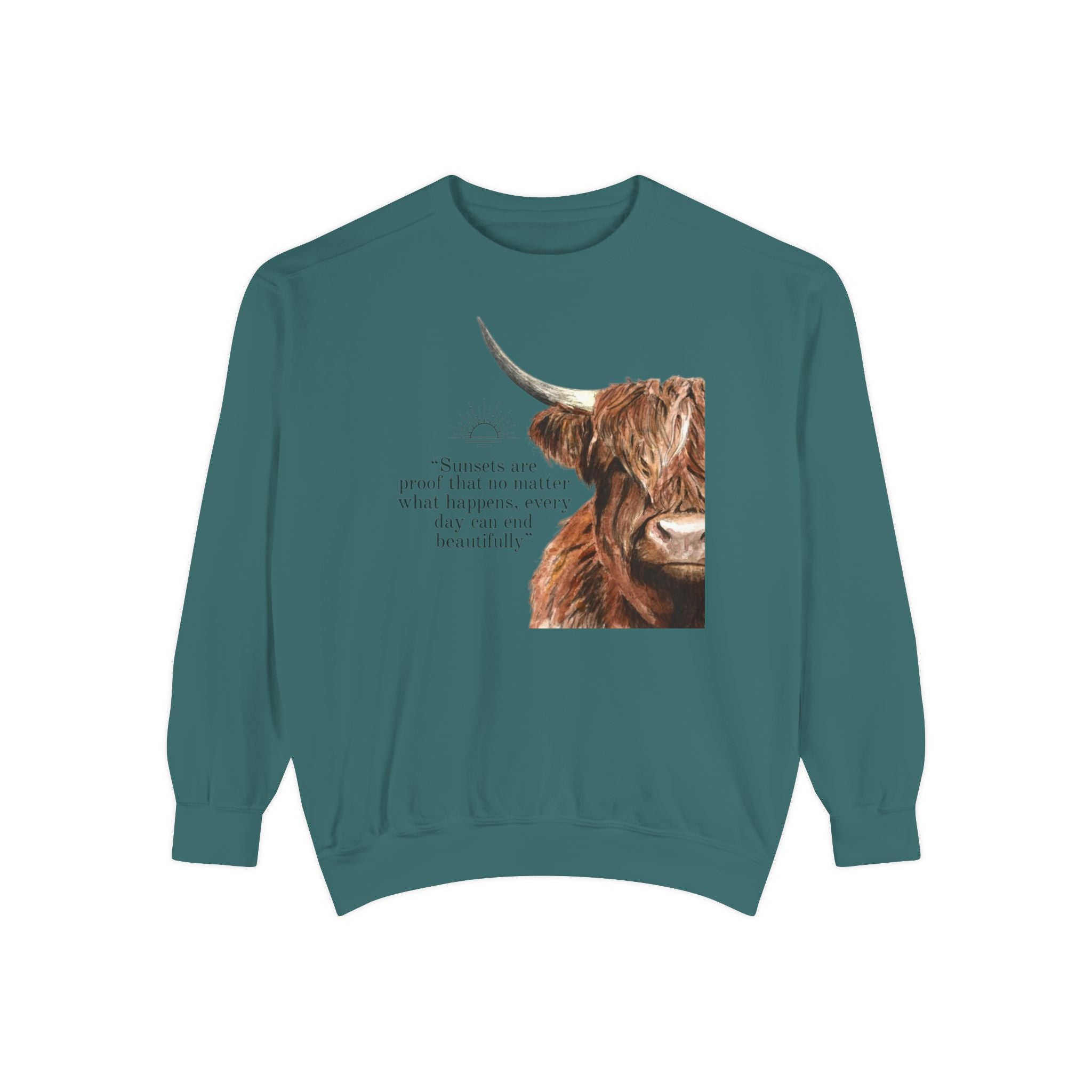 Highland Cow- Unisex Garment-Dyed Sweatshirt