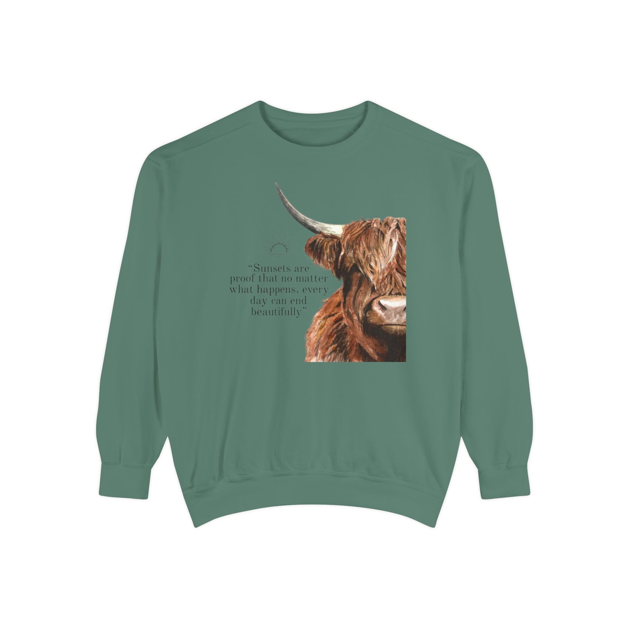 Highland Cow- Unisex Garment-Dyed Sweatshirt