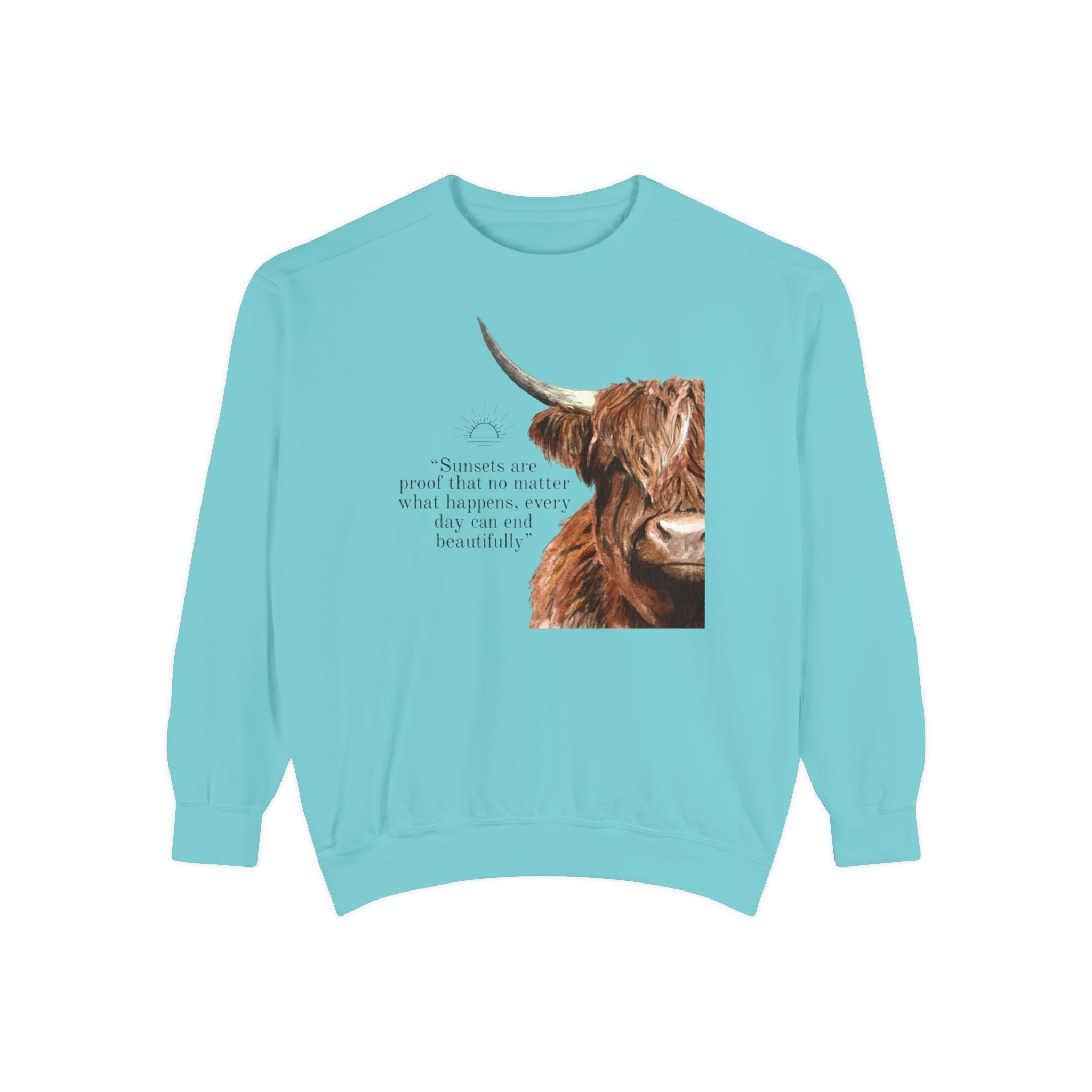 Highland Cow- Unisex Garment-Dyed Sweatshirt
