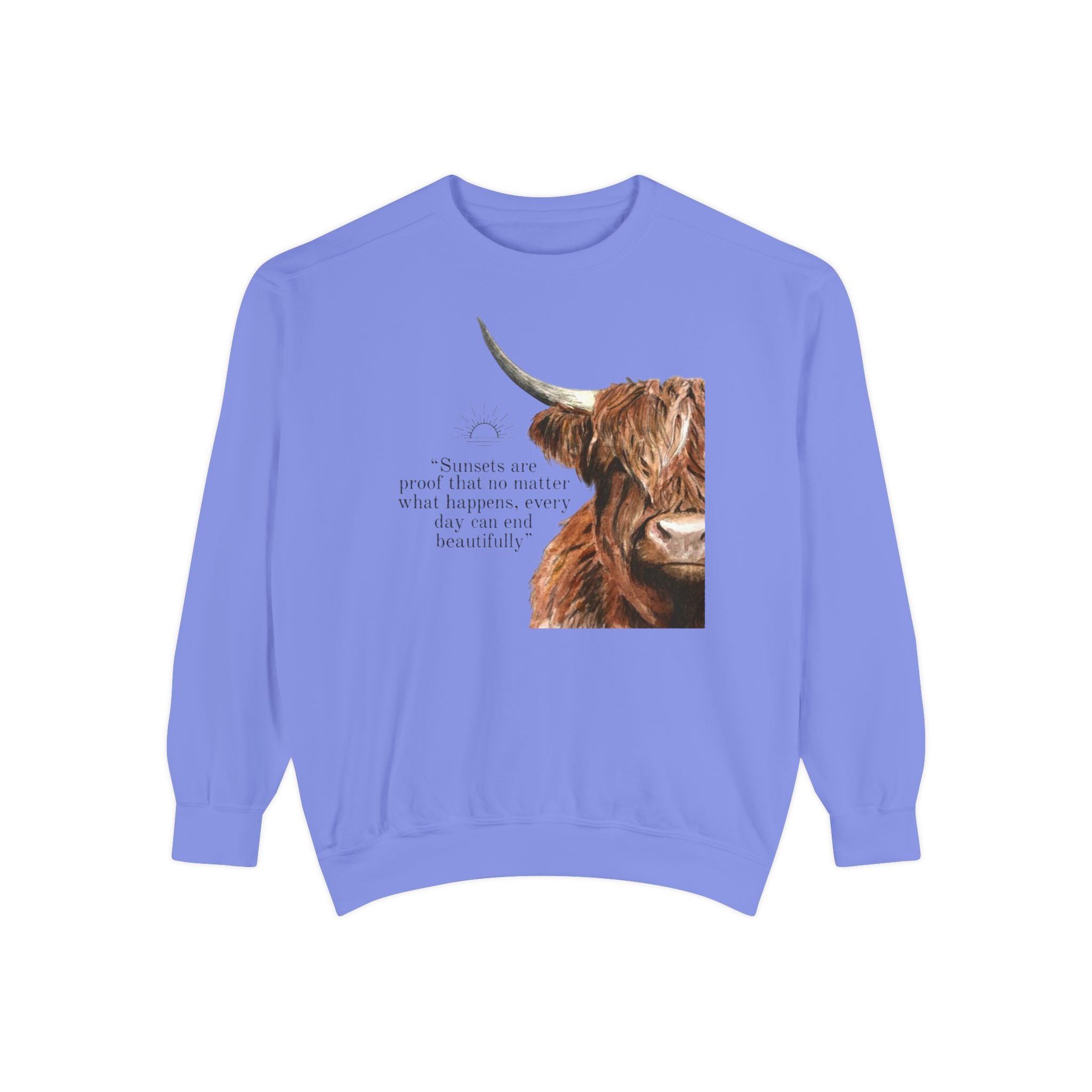 Highland Cow- Unisex Garment-Dyed Sweatshirt
