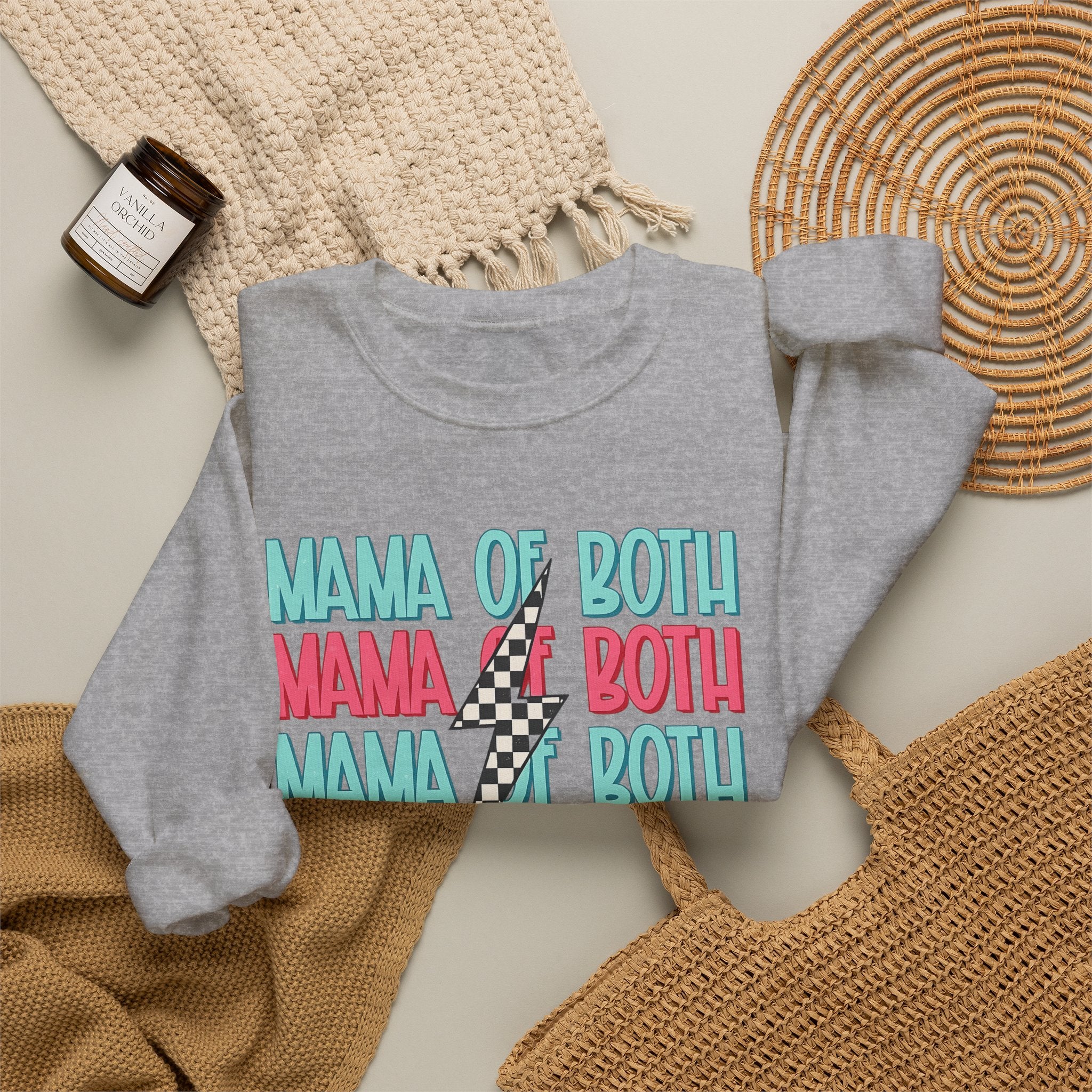 MAMA OF BOTH- Unisex Heavy Blend™ Crewneck Sweatshirt