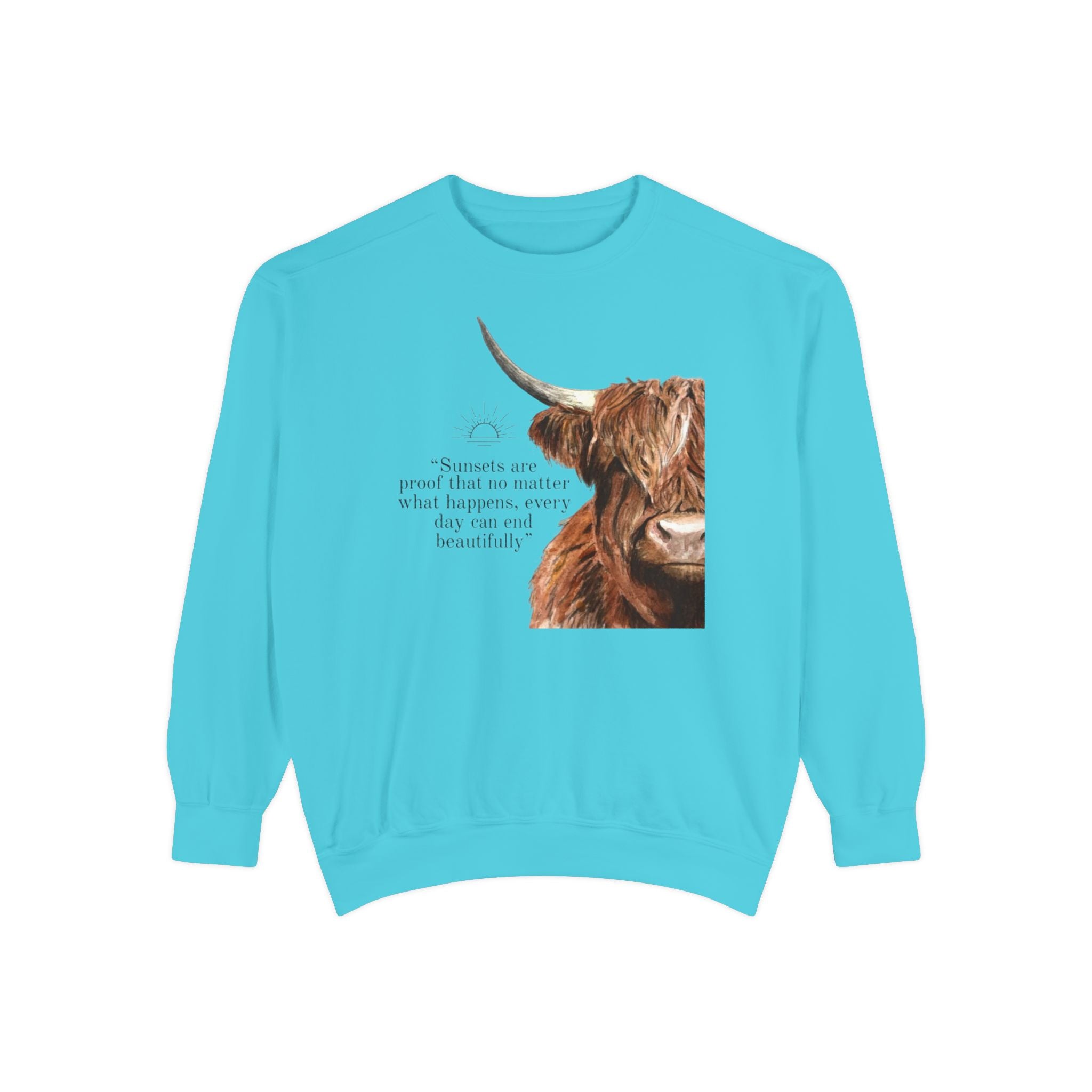 Highland Cow- Unisex Garment-Dyed Sweatshirt