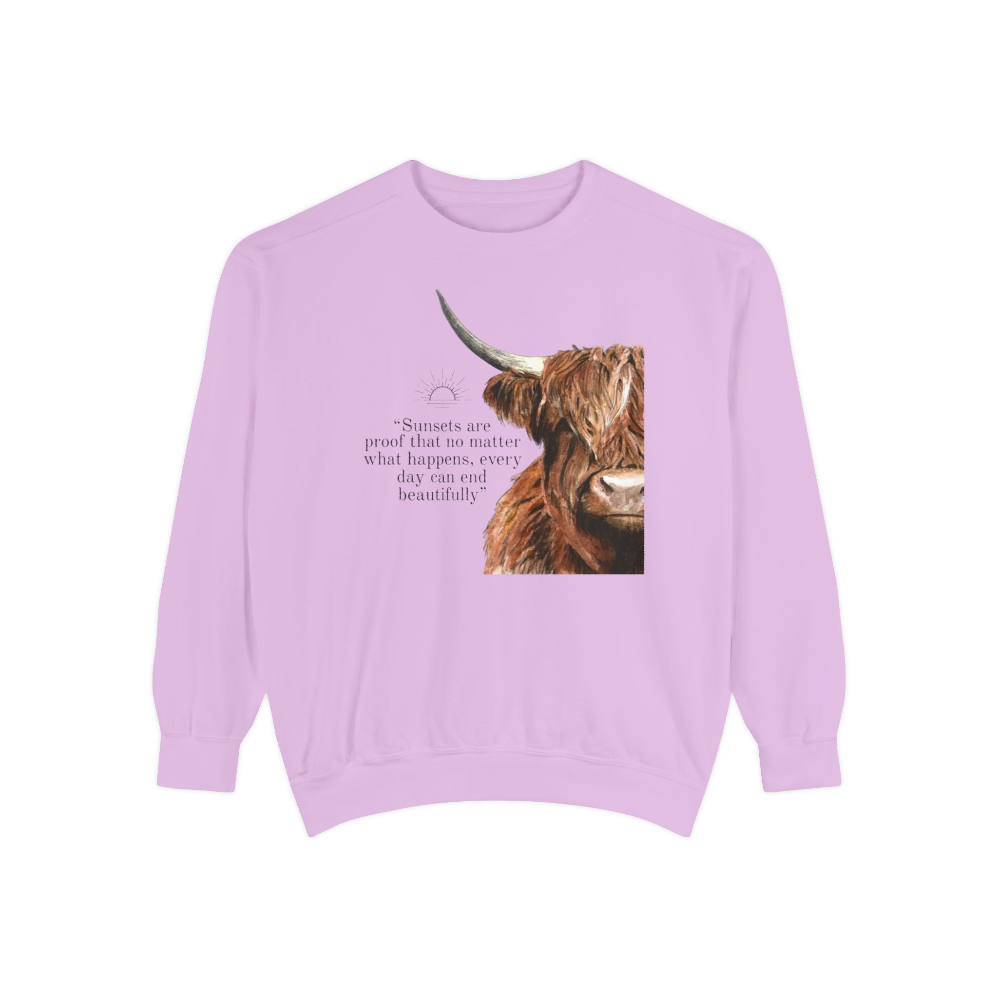 Highland Cow- Unisex Garment-Dyed Sweatshirt