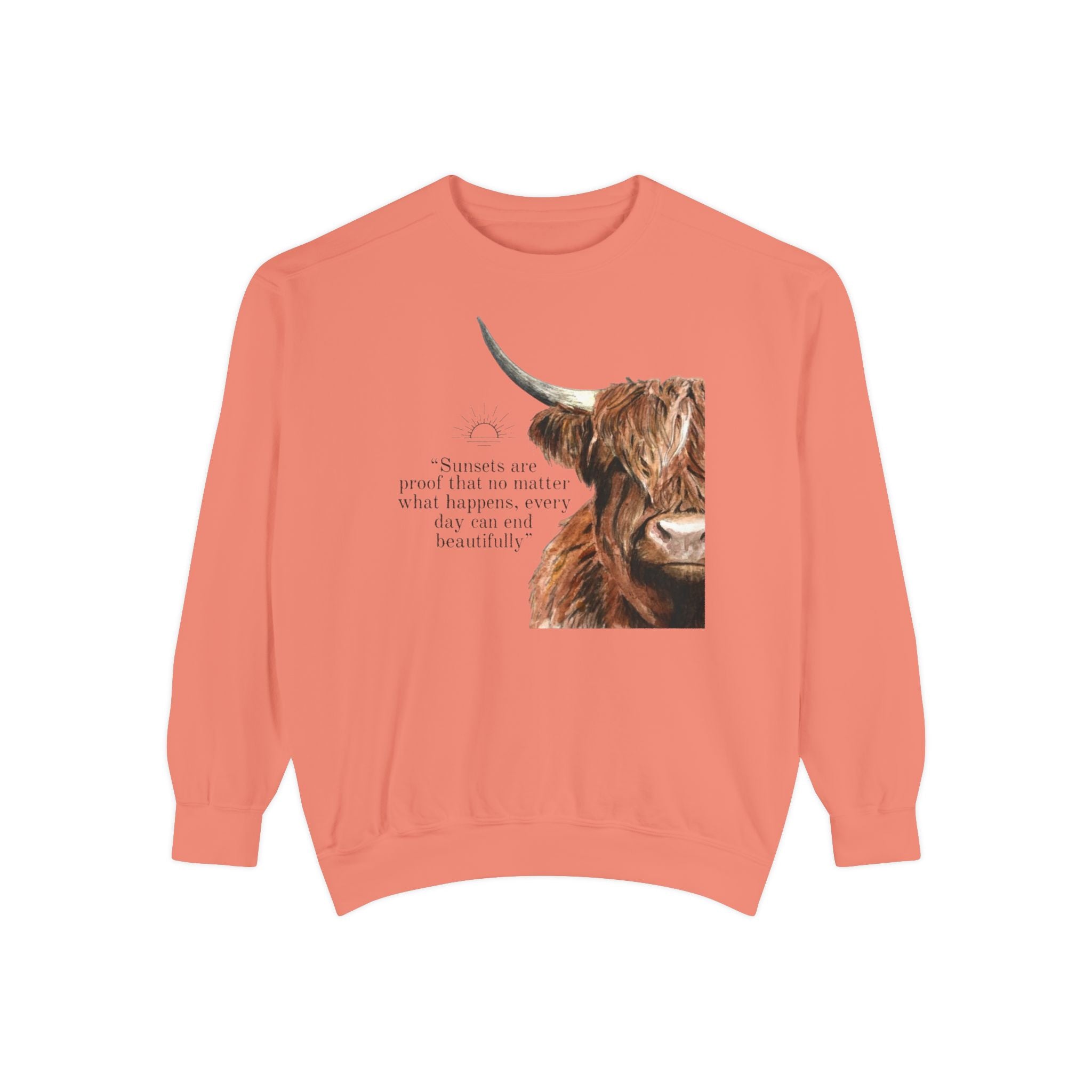 Highland Cow- Unisex Garment-Dyed Sweatshirt