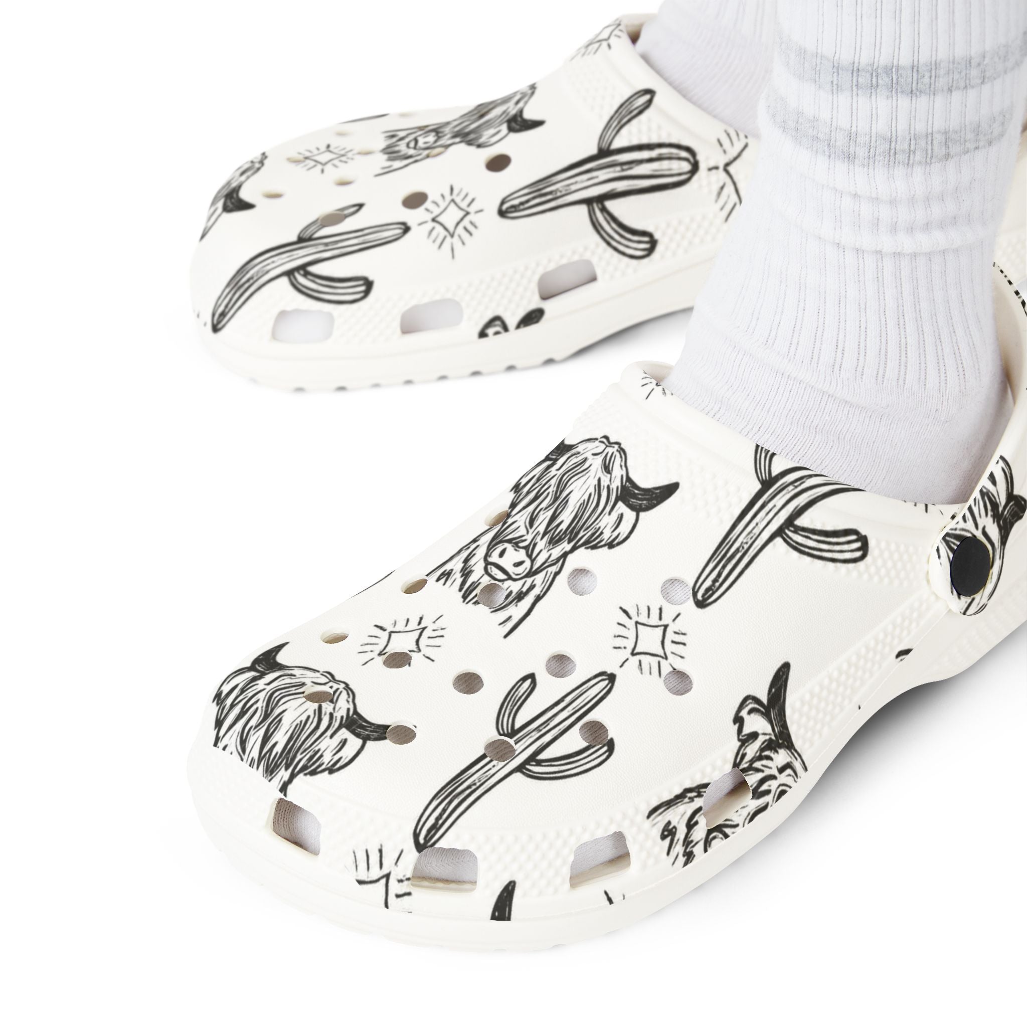 Highland Cow- EVA Foam Rubber Shoes (AOP)