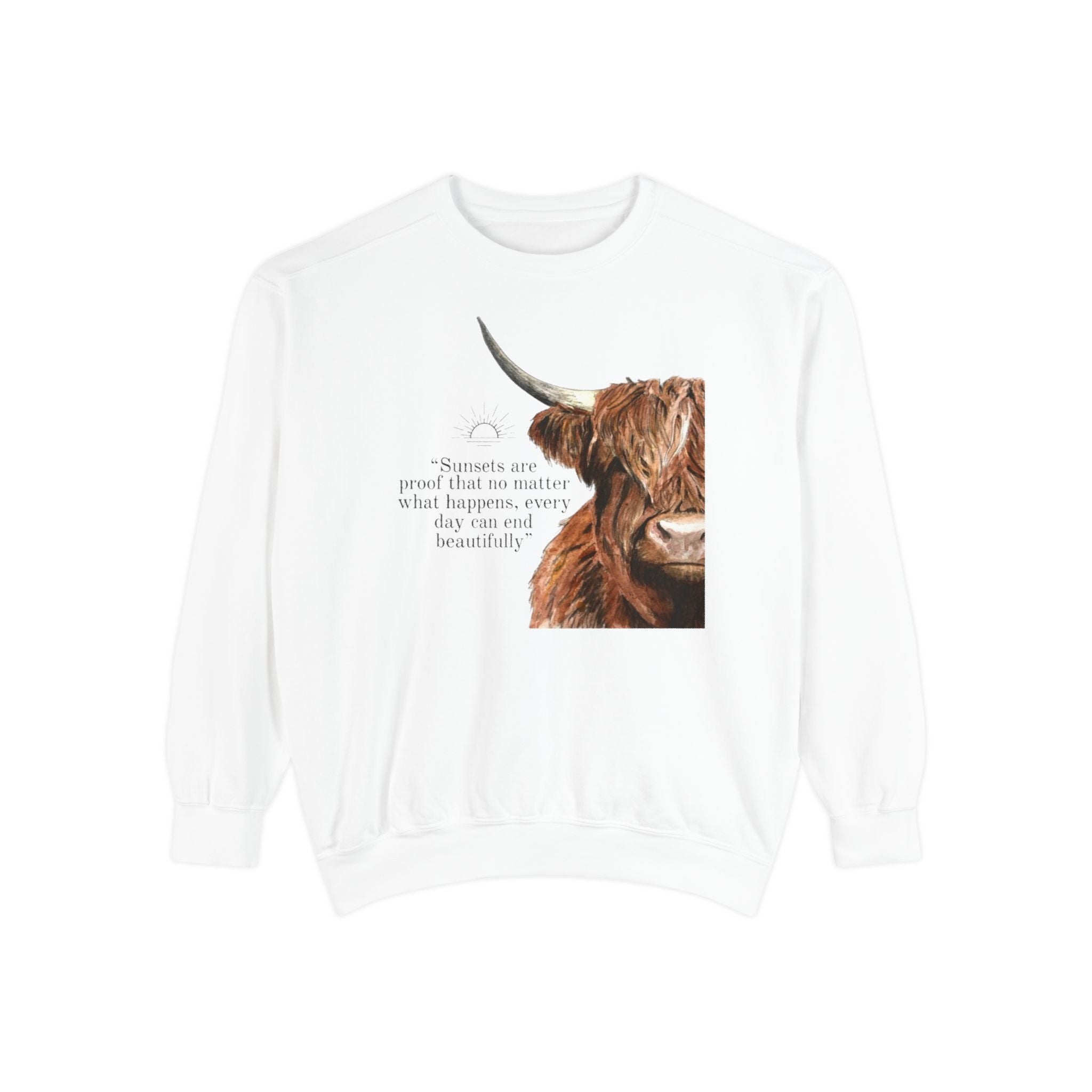 Highland Cow- Unisex Garment-Dyed Sweatshirt