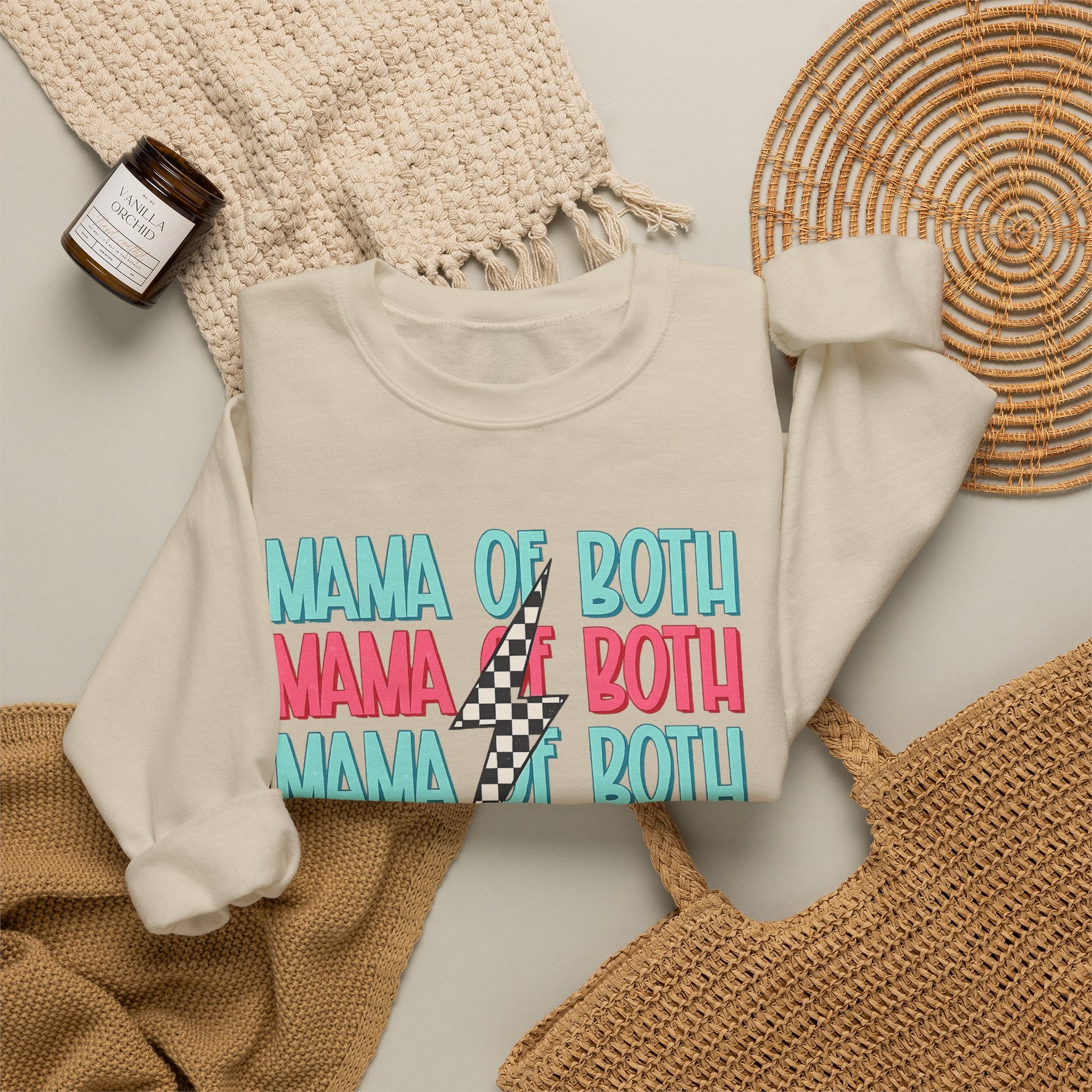 MAMA OF BOTH- Unisex Heavy Blend™ Crewneck Sweatshirt