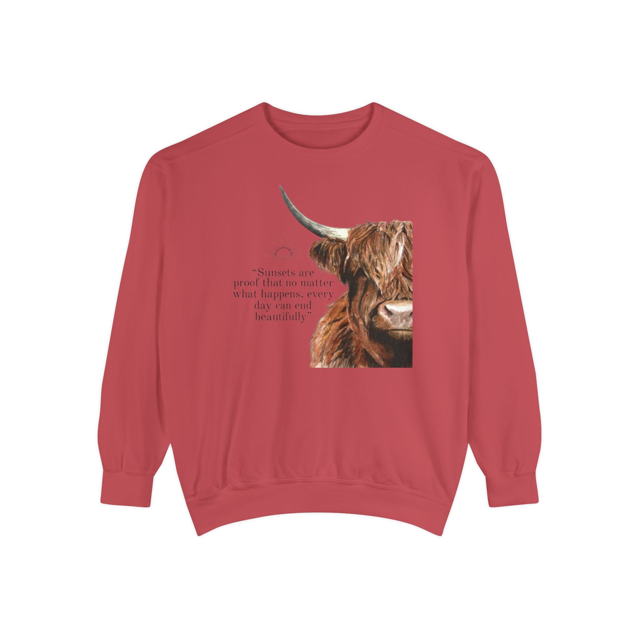 Highland Cow- Unisex Garment-Dyed Sweatshirt