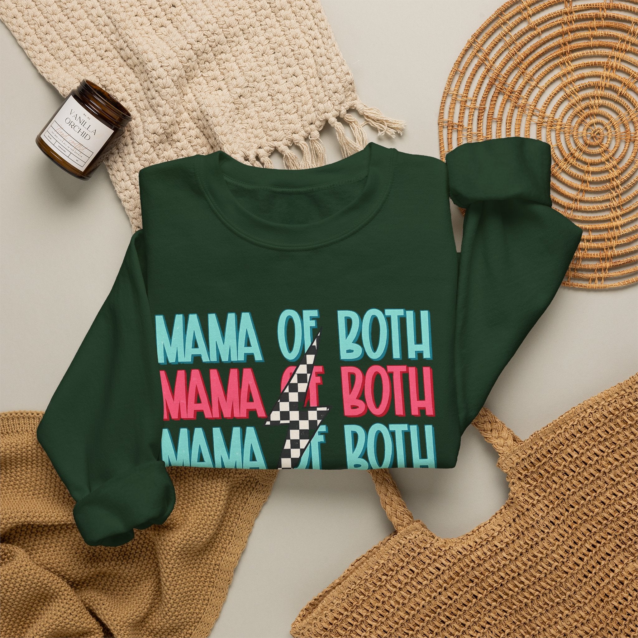 MAMA OF BOTH- Unisex Heavy Blend™ Crewneck Sweatshirt
