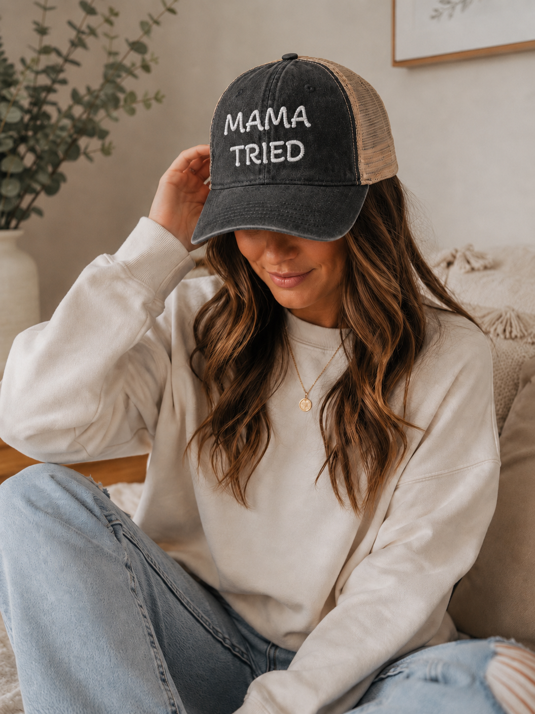 Women's Washed Mesh-Back Cap